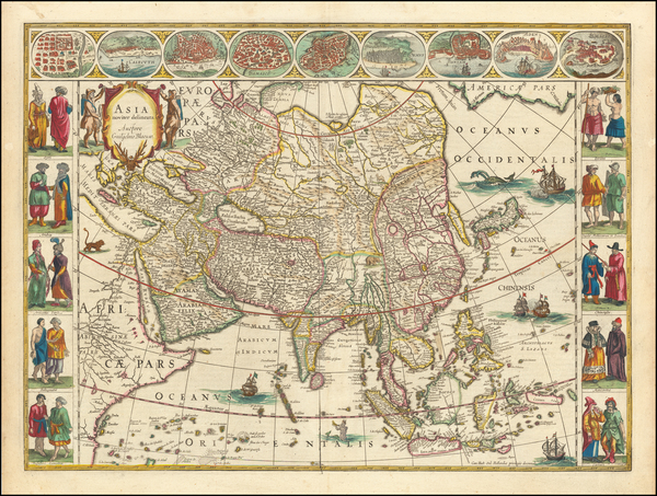 74-Asia Map By Willem Janszoon Blaeu