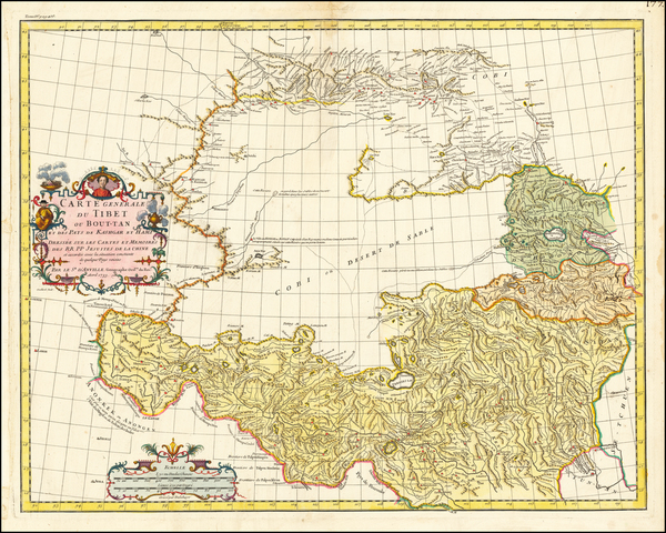 2-China and Central Asia & Caucasus Map By Jean-Baptiste Bourguignon d'Anville