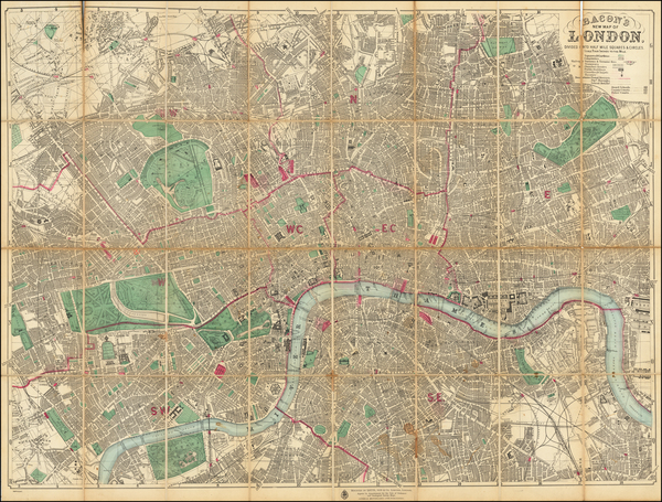 50-London Map By G.W. Bacon & Co.