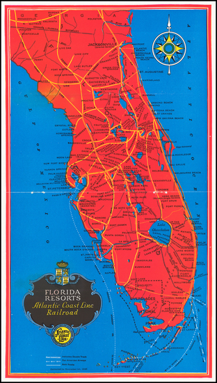 14-Florida and Pictorial Maps Map By Atlantic Coast Line