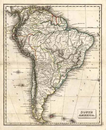 85-South America Map By J.C. Russell & Sons
