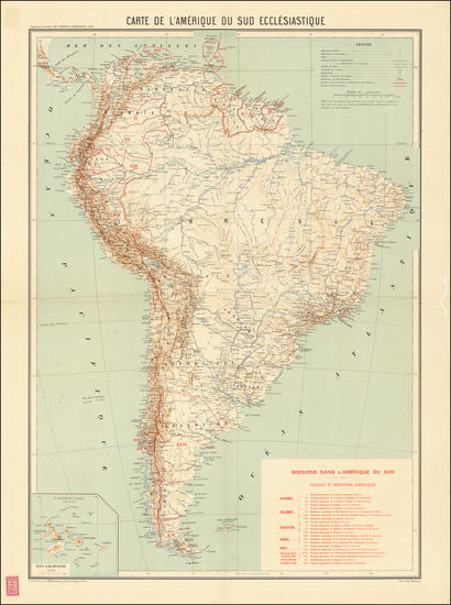 96-South America Map By Les Missions catholiques