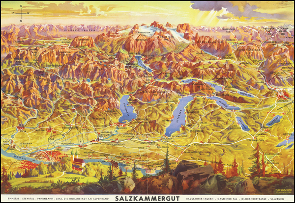 6-Austria and Pictorial Maps Map By J. Wimmer