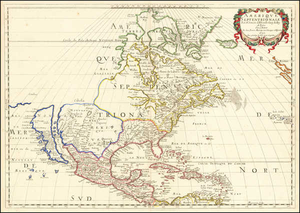 31-Midwest, North America and California as an Island Map By Nicolas Sanson