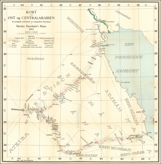 90-Middle East and Arabian Peninsula Map By Anders Christian Barclay Raunkiaer