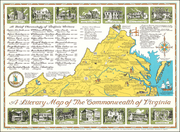 65-Virginia and Pictorial Maps Map By Charles S. Councell