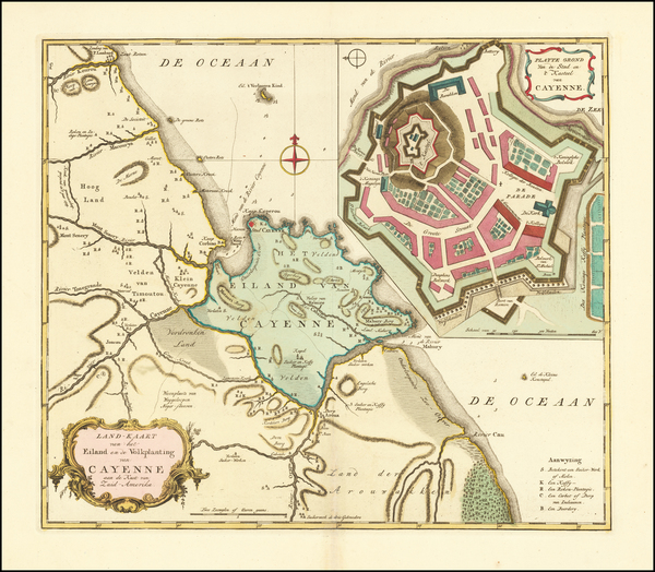 17-Guianas & Suriname Map By Isaak Tirion