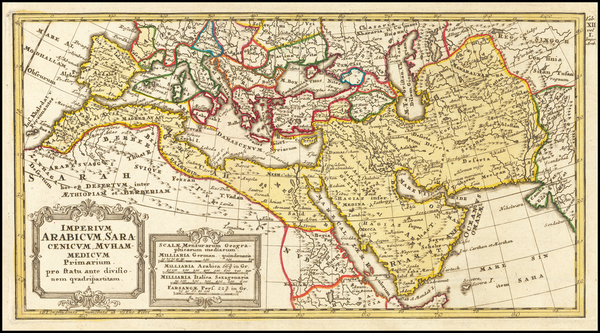 72-Mediterranean, Middle East, Arabian Peninsula, Persia & Iraq and North Africa Map By Johann
