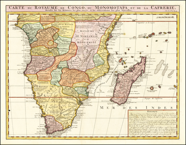 37-South Africa and East Africa Map By Henri Chatelain