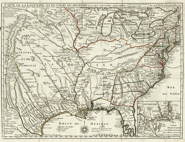 48-United States, South, Midwest and Southwest Map By Jean André Dezauche