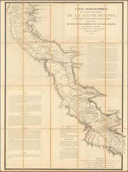 79-Egypt Map By Maurice Adolphe Linant de Bellefonds