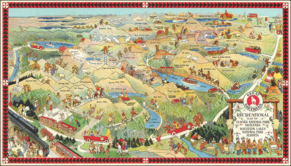 2-Rocky Mountains, Montana and Canada Map By Joe Schuerle