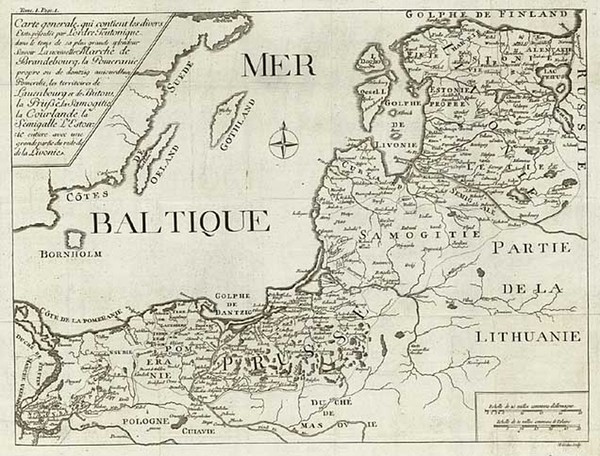 40-Europe, Poland, Baltic Countries and Germany Map By H. Godin