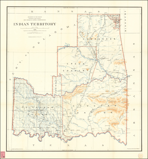 79-Plains and Oklahoma & Indian Territory Map By U.S. General Land Office