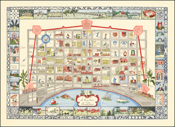 55-Louisiana and Pictorial Maps Map By Myro Zimmerman Barnes