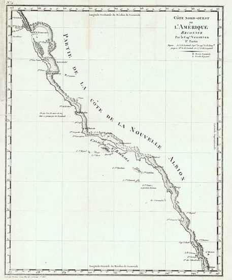 66-Baja California and California Map By George Vancouver