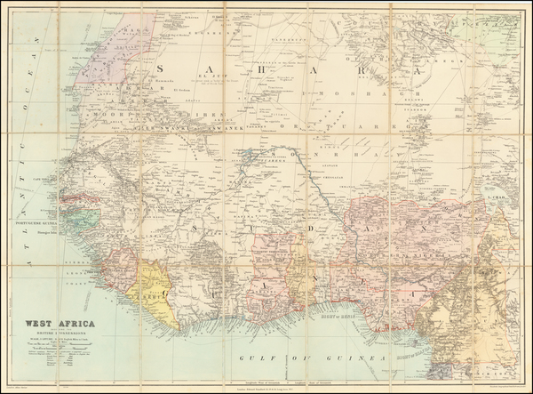 70-West Africa Map By Edward Stanford