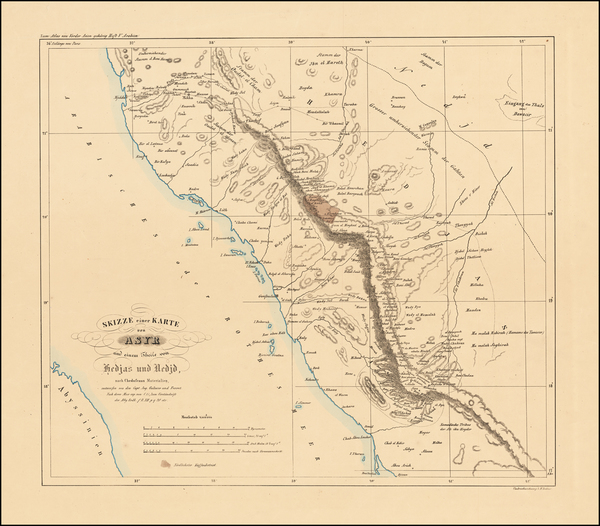 37-Arabian Peninsula Map By Carl Ritter