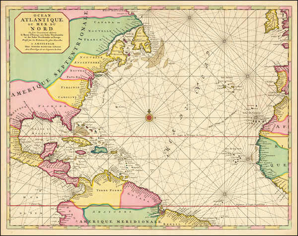 9-Atlantic Ocean and United States Map By Pierre Mortier