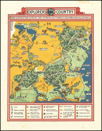 73-Curiosities Map By Gilbert Anthony Pownall