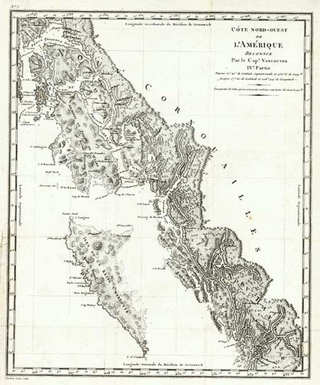 95-Alaska and Canada Map By George Vancouver