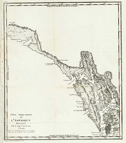 95-Alaska and Canada Map By George Vancouver