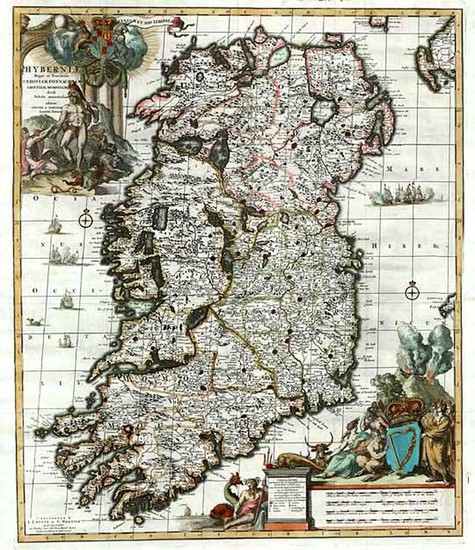 87-Ireland Map By Johannes Covens  &  Cornelis Mortier