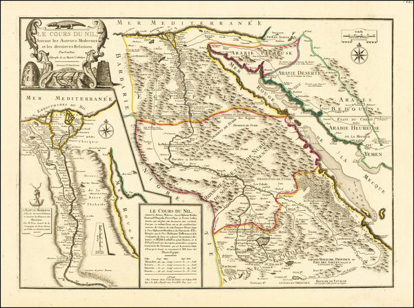 98-Middle East and Egypt Map By Nicolas de Fer