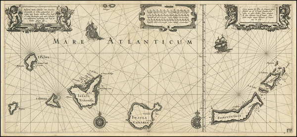 89-Atlantic Ocean and Portugal Map By Willem Janszoon Blaeu