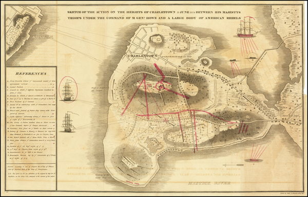 97-New England, Massachusetts and Boston Map By Henery De Berniere / Harrison Hall