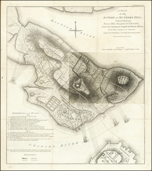 35-New England, Massachusetts and Boston Map By Charles Stedman / William Faden