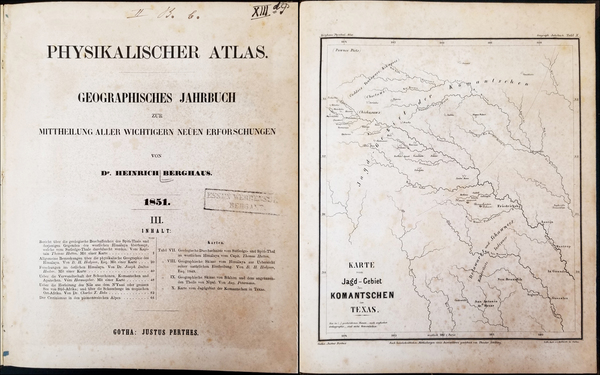 40-Texas, Atlases, Rare Books and Curiosities Map By Heinrich Berghaus