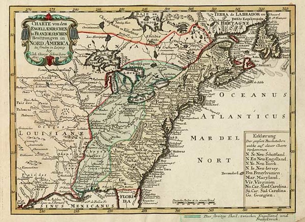 84-United States and Canada Map By Johann George Schreiber