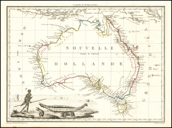 74-Australia Map By Conrad Malte-Brun