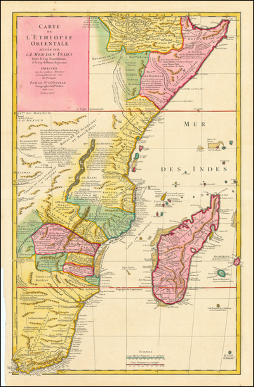 63-South Africa, East Africa and African Islands, including Madagascar Map By Jean-Baptiste Bourgu