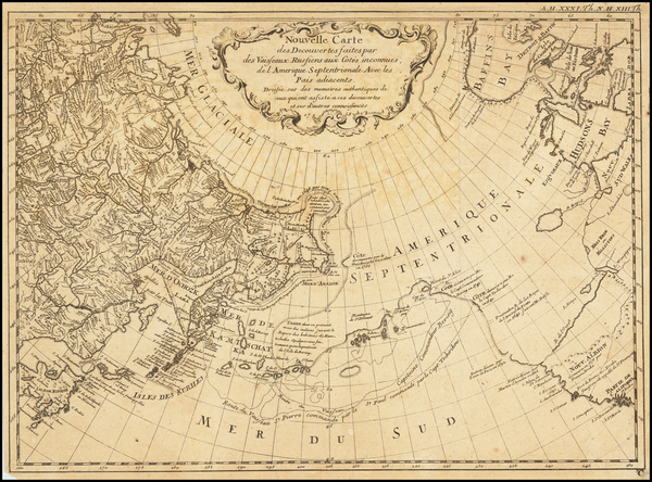 45-Pacific Ocean, Pacific Northwest, Alaska, Russia in Asia and Canada Map By Gerhard Friedrich Mu