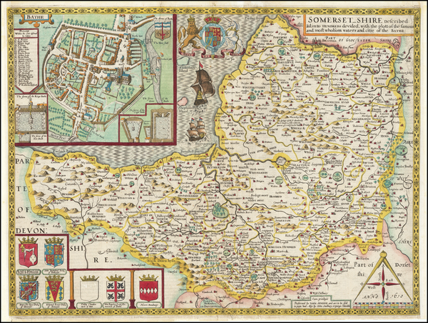 12-British Counties Map By John Speed