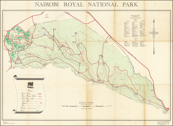 19-East Africa Map By Survey of Nairobi