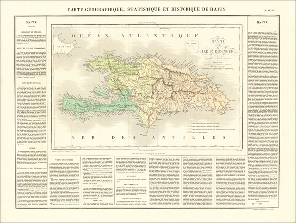 69-Hispaniola Map By Jean Alexandre Buchon