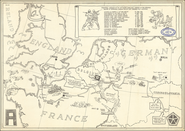 53-Czech Republic & Slovakia, Pictorial Maps and World War II Map By Anonymous