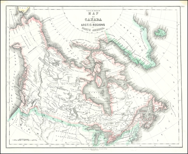 28-Polar Maps, Alaska and Canada Map By Gall  &  Inglis