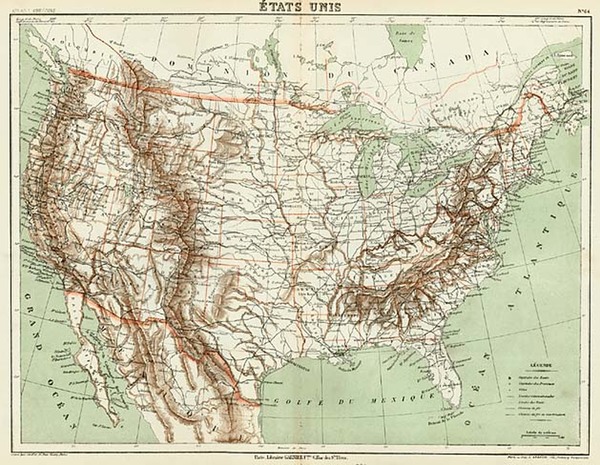 20-United States Map By Garnier Frères.