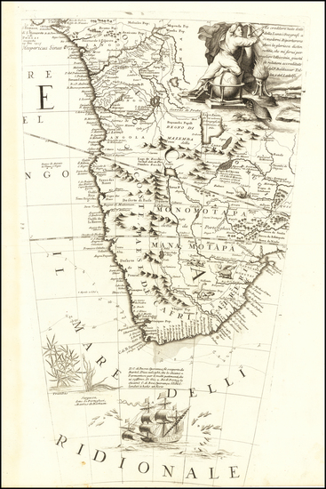 63-South Africa Map By Vincenzo Maria Coronelli