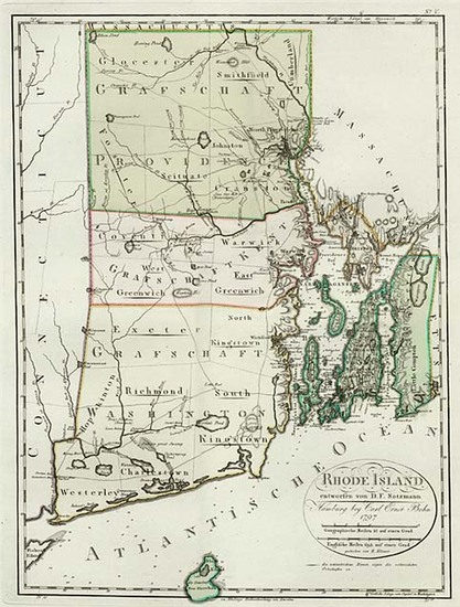 70-New England Map By Daniel Friedrich Sotzmann