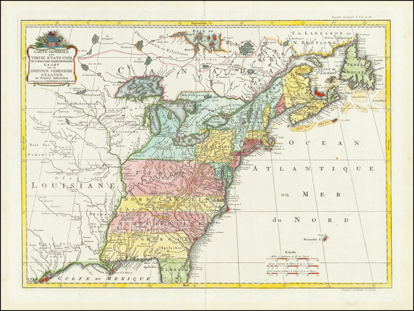 48-United States Map By Johannes Covens  &  Cornelis Mortier