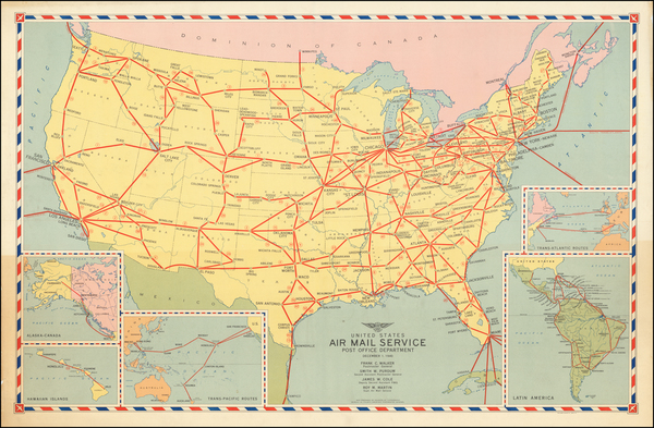 3-United States Map By Division of Topography, Postmaster General