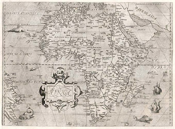 41-Africa and Africa Map By Hernando de Solis