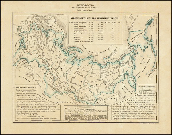 80-Alaska, Russia and Russia in Asia Map By Julius Loewenberg