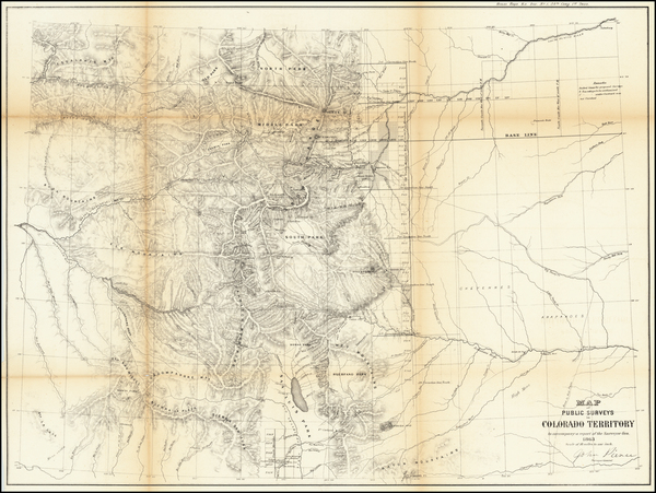 92-Colorado and Colorado Map By U.S. General Land Office Survey
