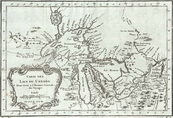 5-Midwest and Canada Map By Jacques Nicolas Bellin